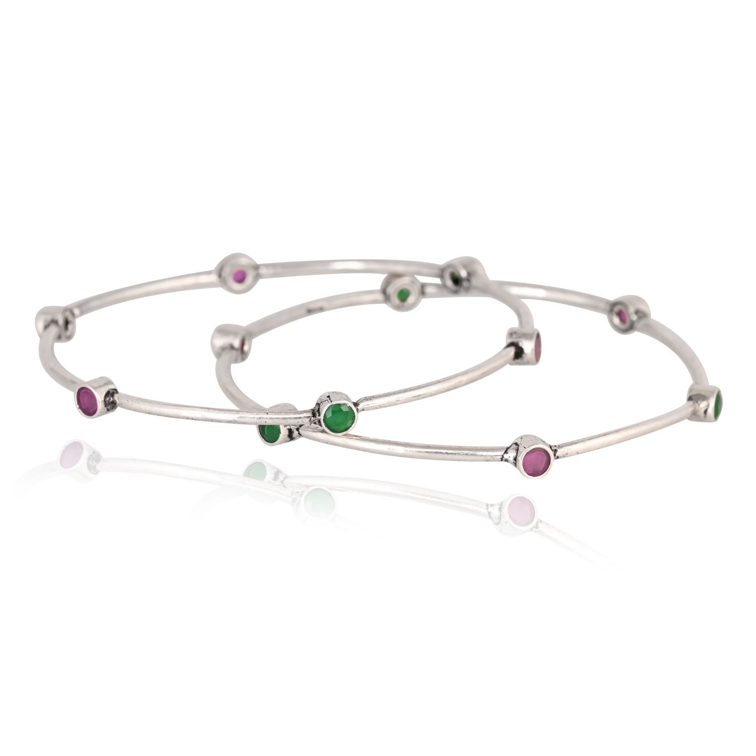 Dual-Tone Gemline Bangles