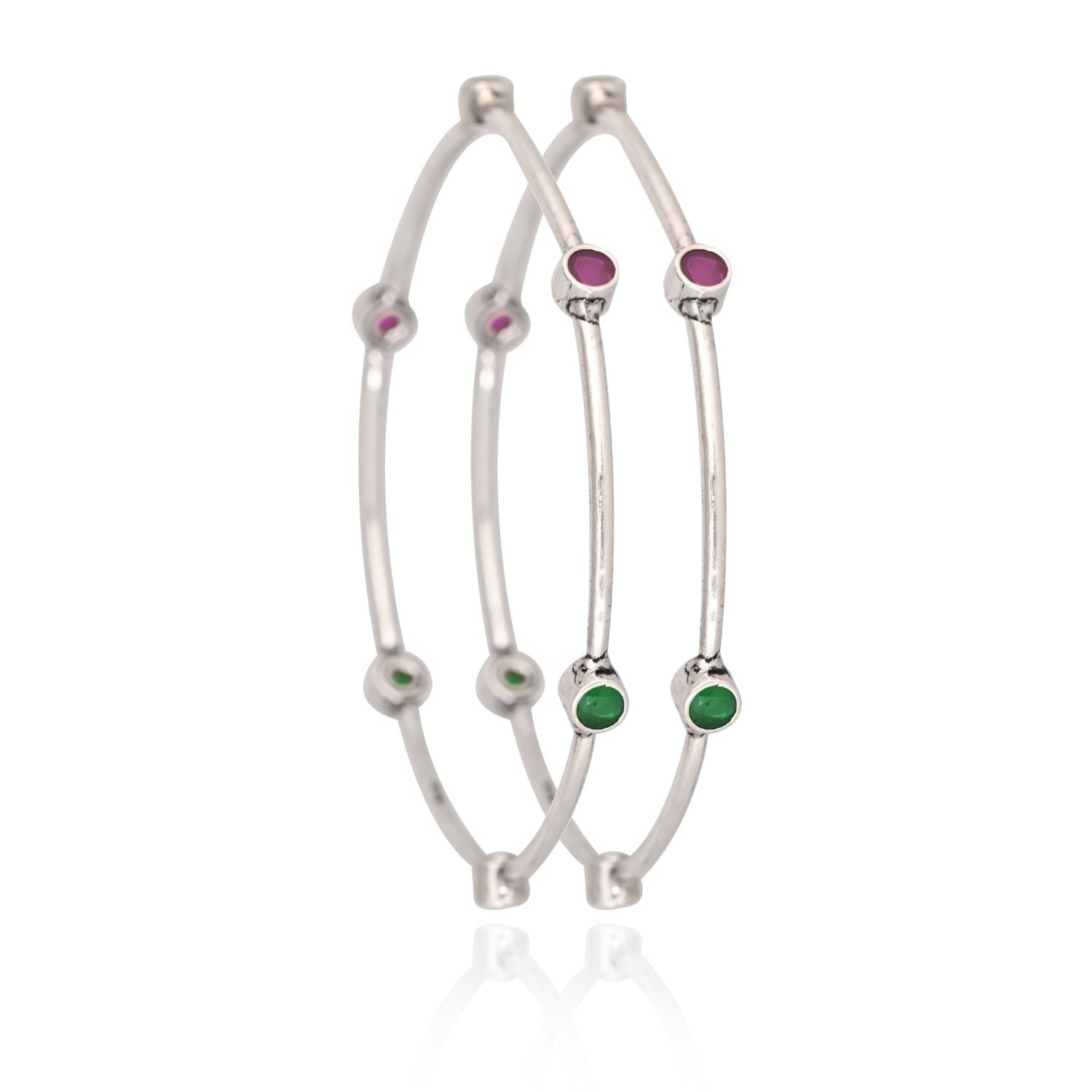 Dual-Tone Gemline Bangles