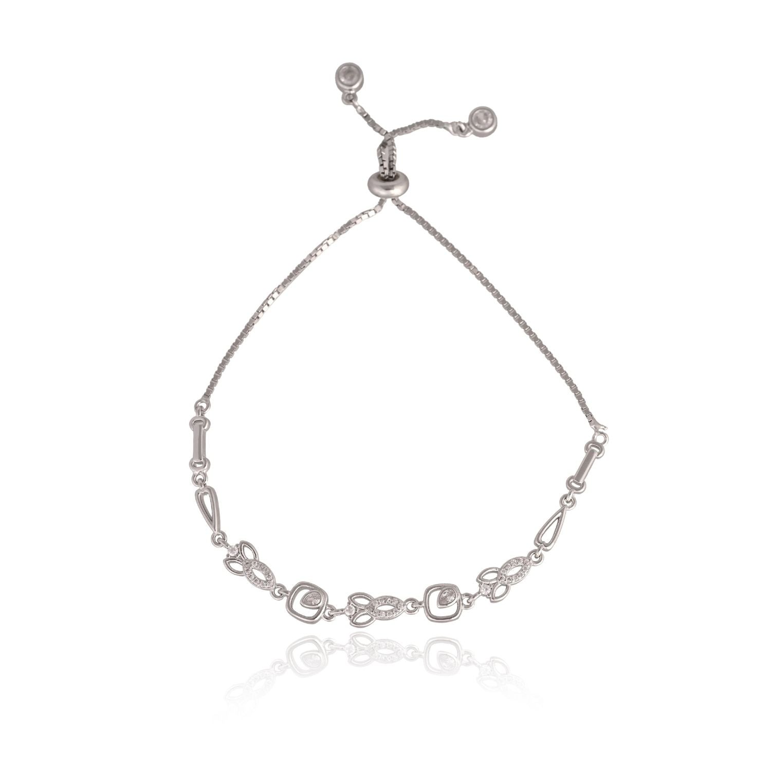 Silver Cascade Link Bracelet