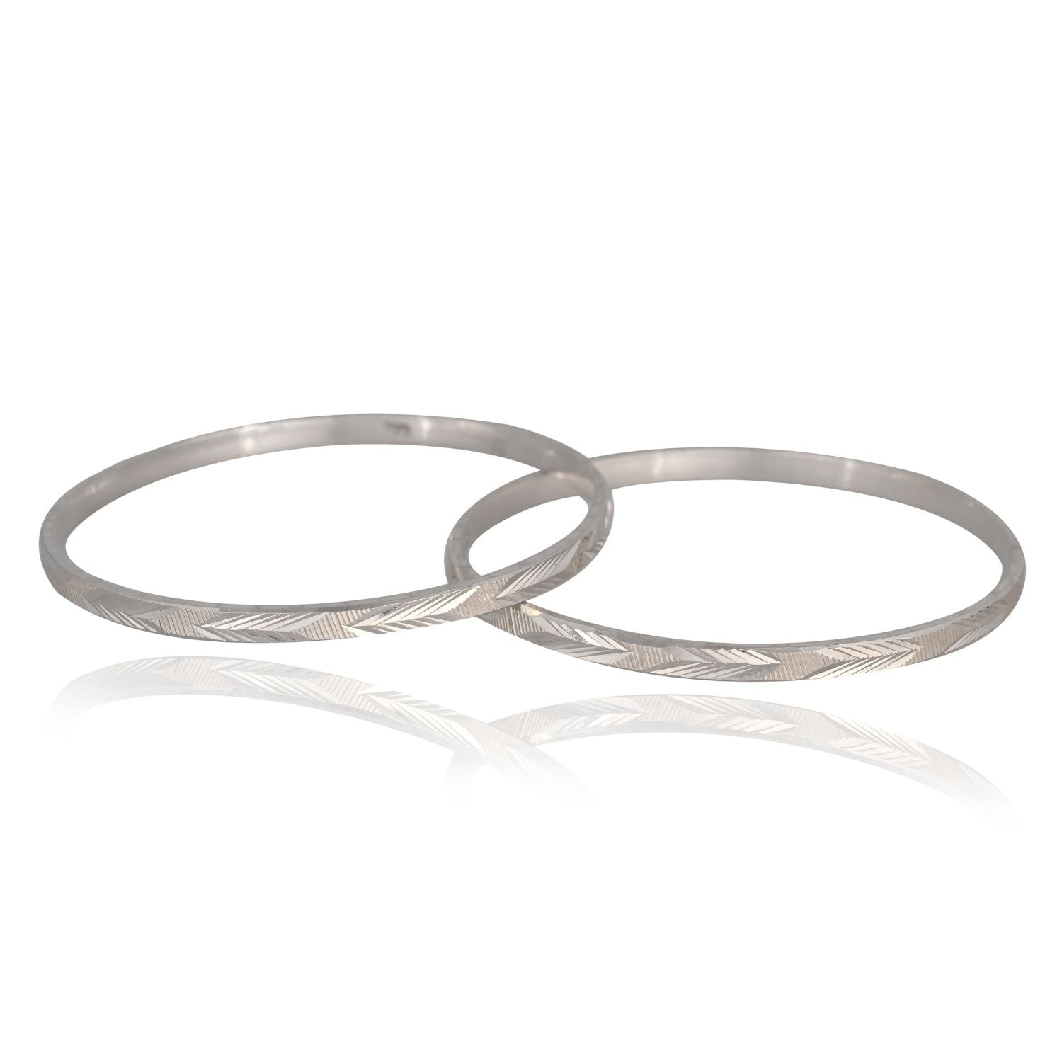 Twist-Edge Silver Bangle