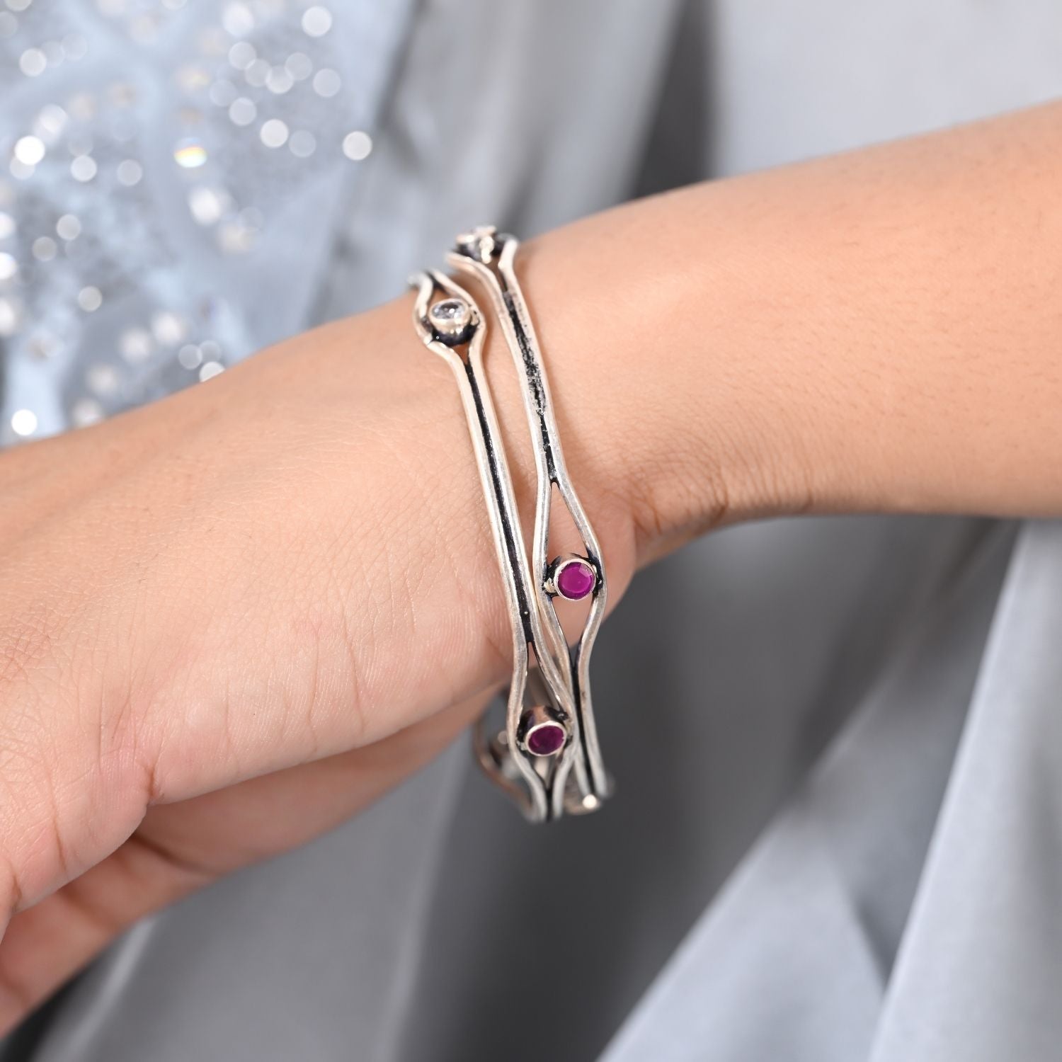 Amethyst Whisper Stacking Bangles