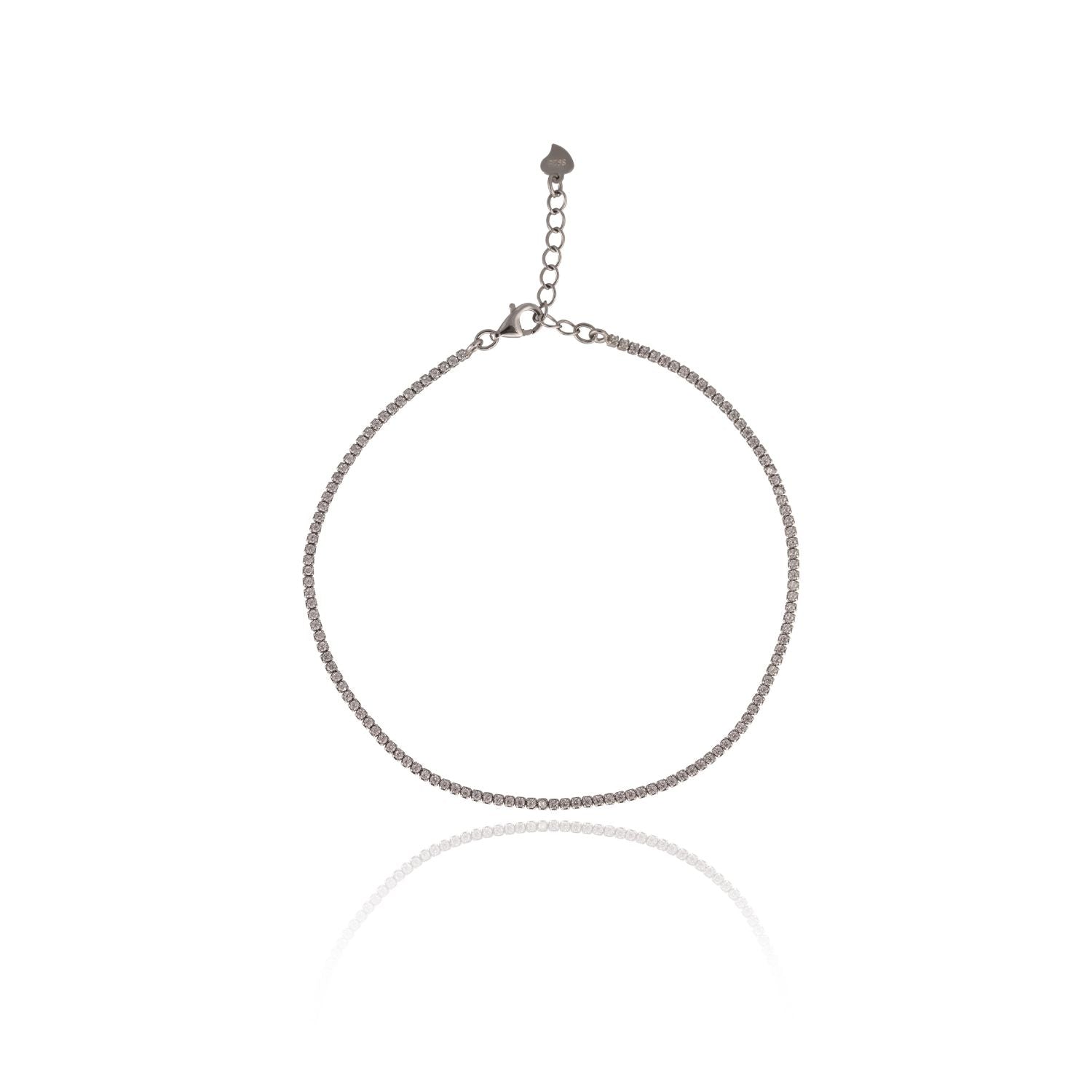 Crystal-lined minimalist anklets