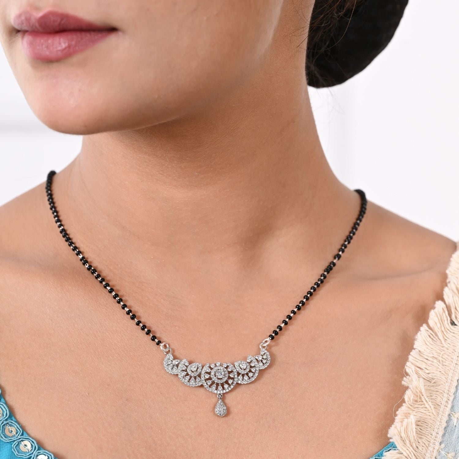 Regal Floral Mangalsutra Pendant