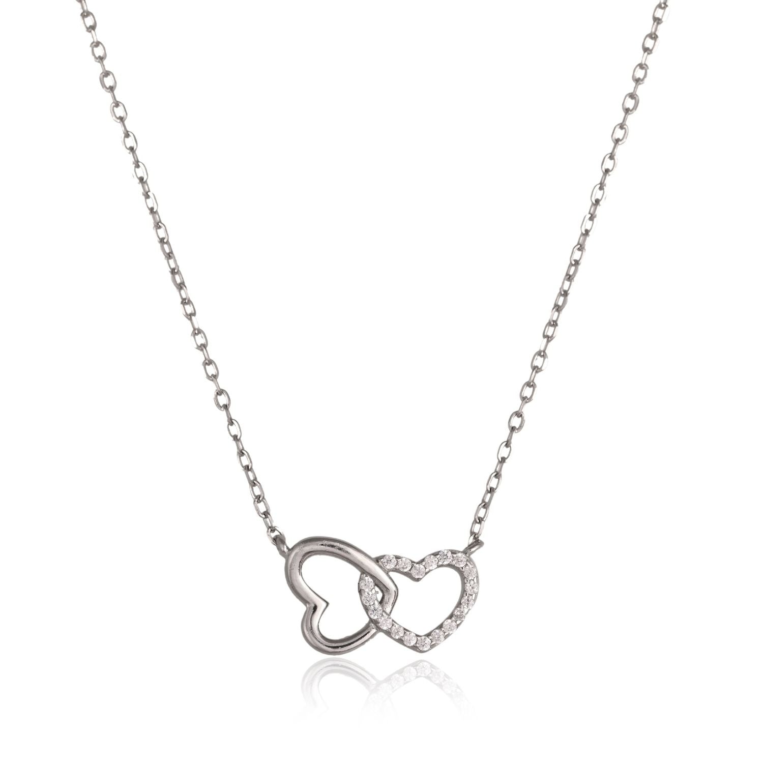 Double-heart pendant necklace