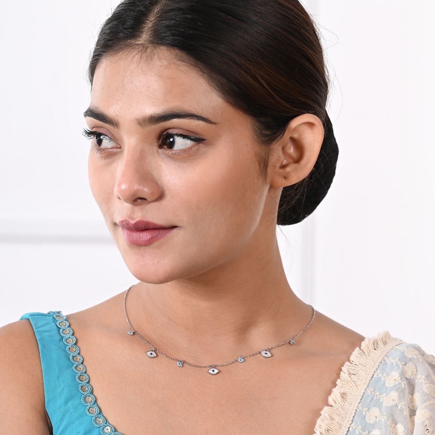 Evil-eye charm necklace