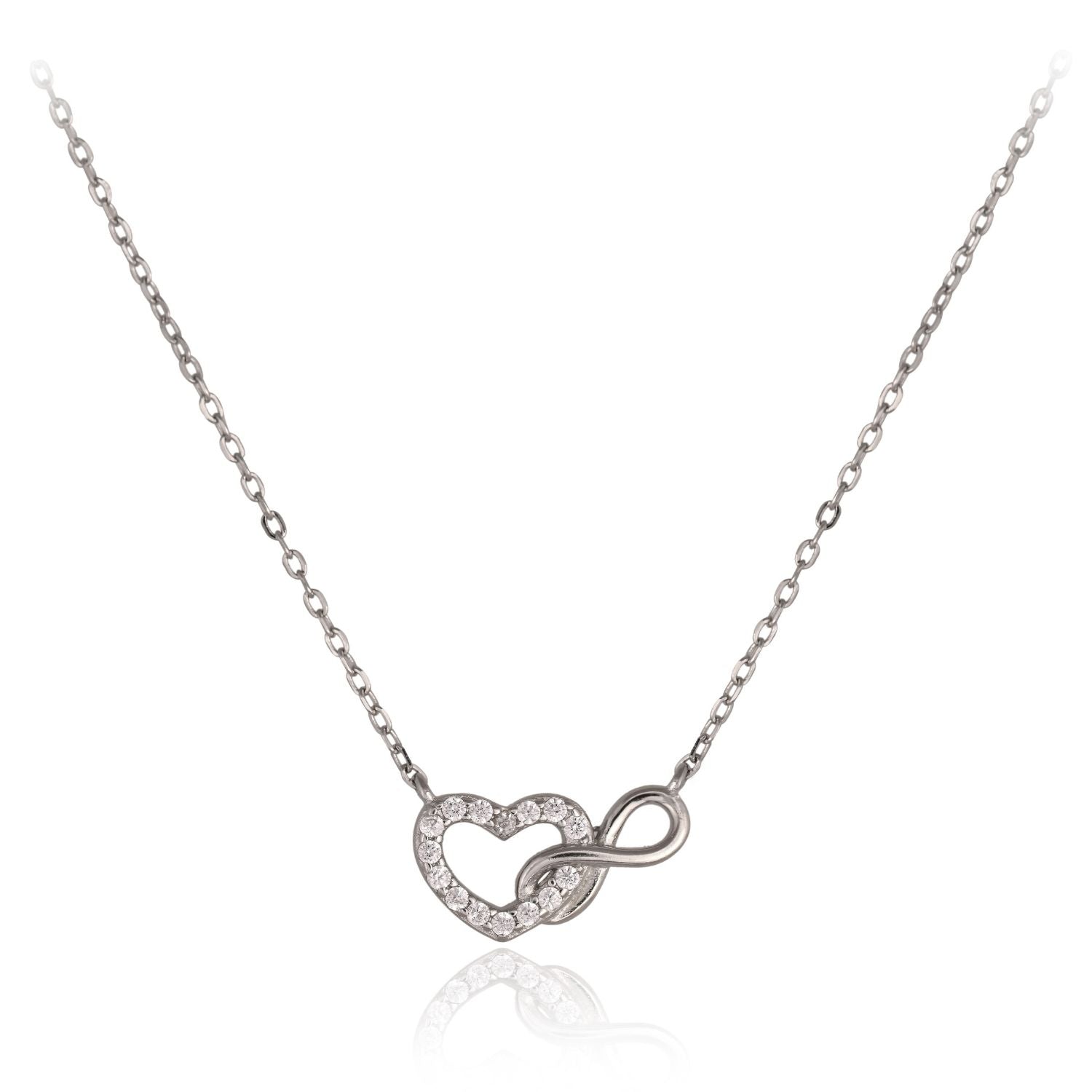 Heart-and-infinity pendant necklace