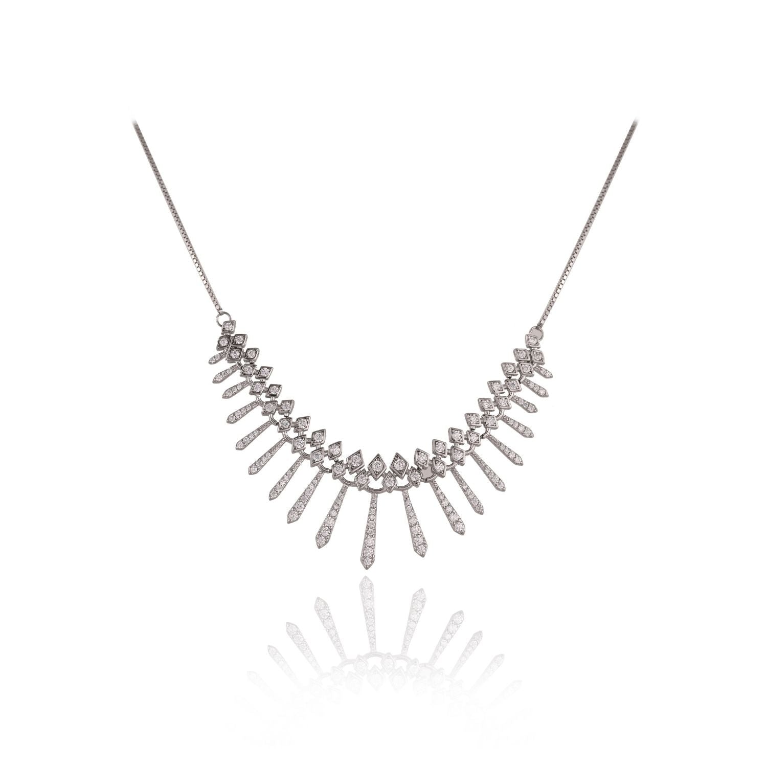 Crystal fringe necklace set