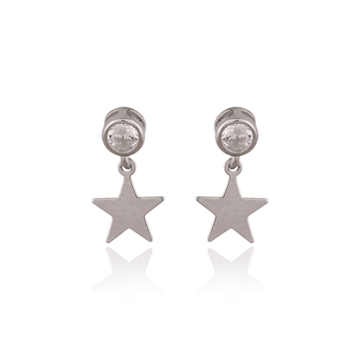 Star-and-crystal charm necklace and earring set