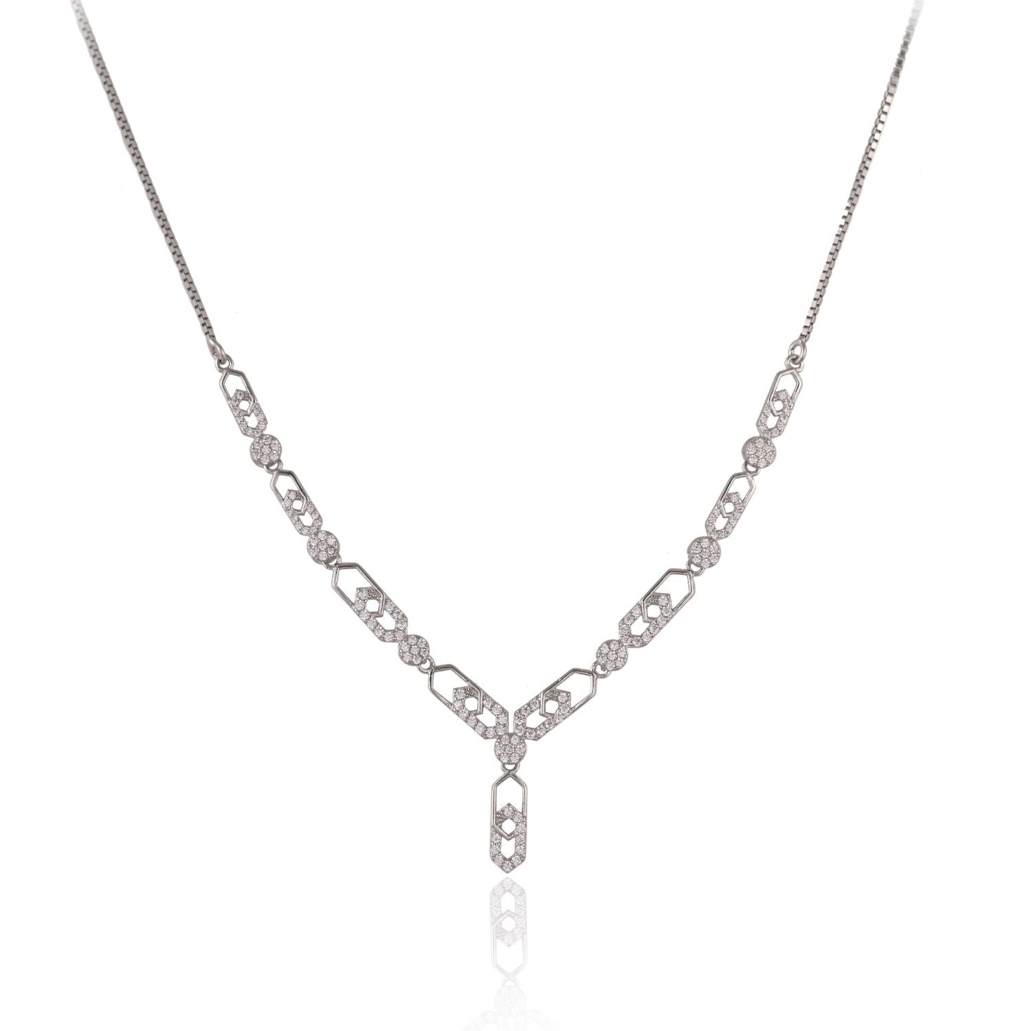 Crystal link-drop necklace set