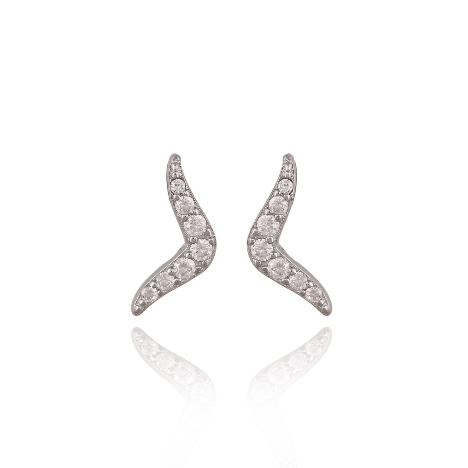 Wave-link crystal necklace and bar-drop earring set