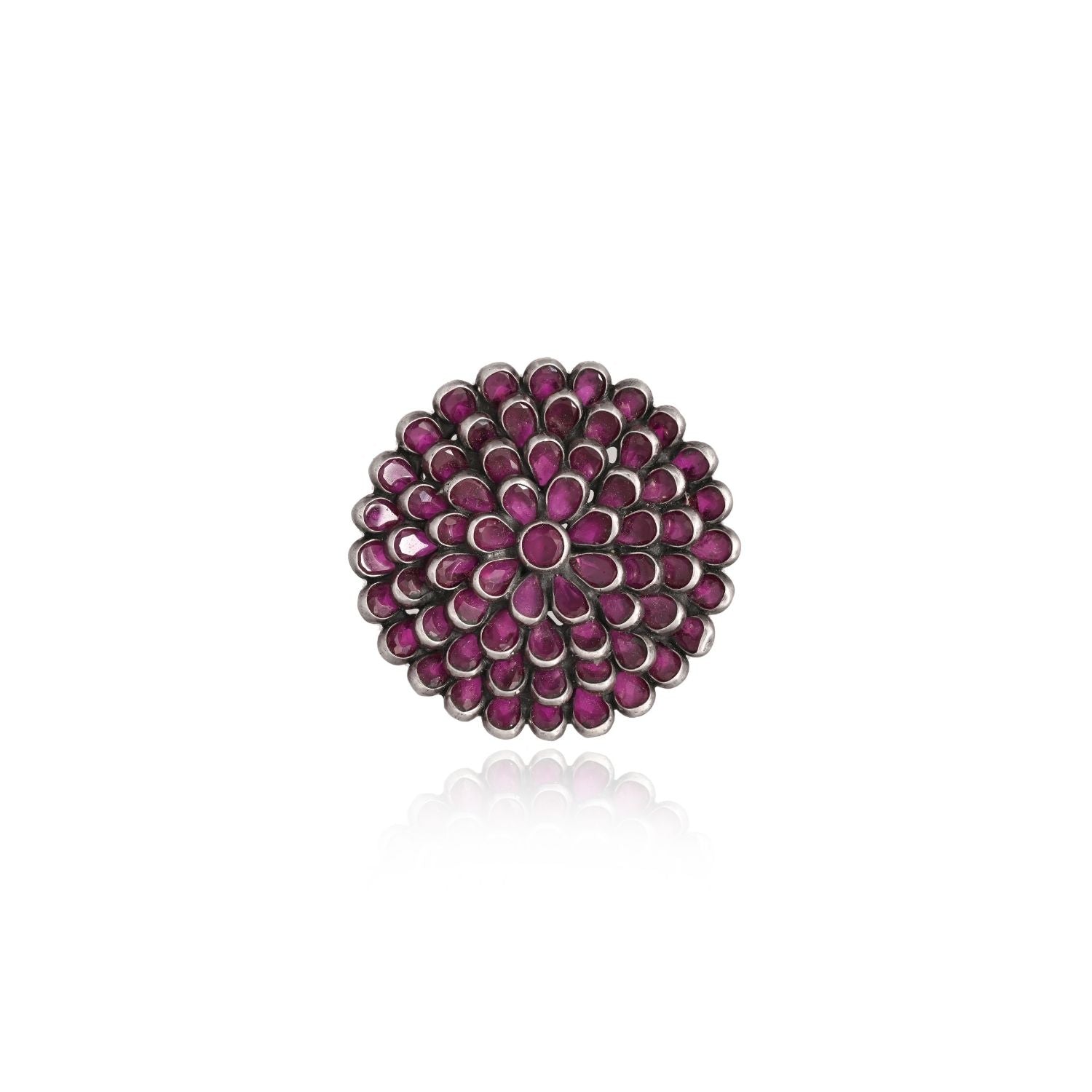 Sunburst textured disc ring