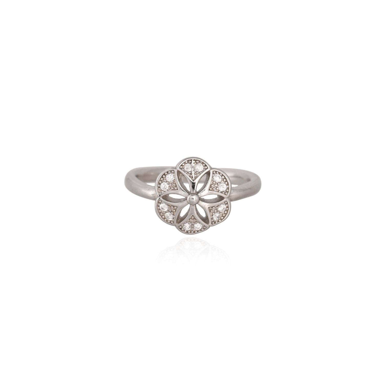 Floral filigree petal ring