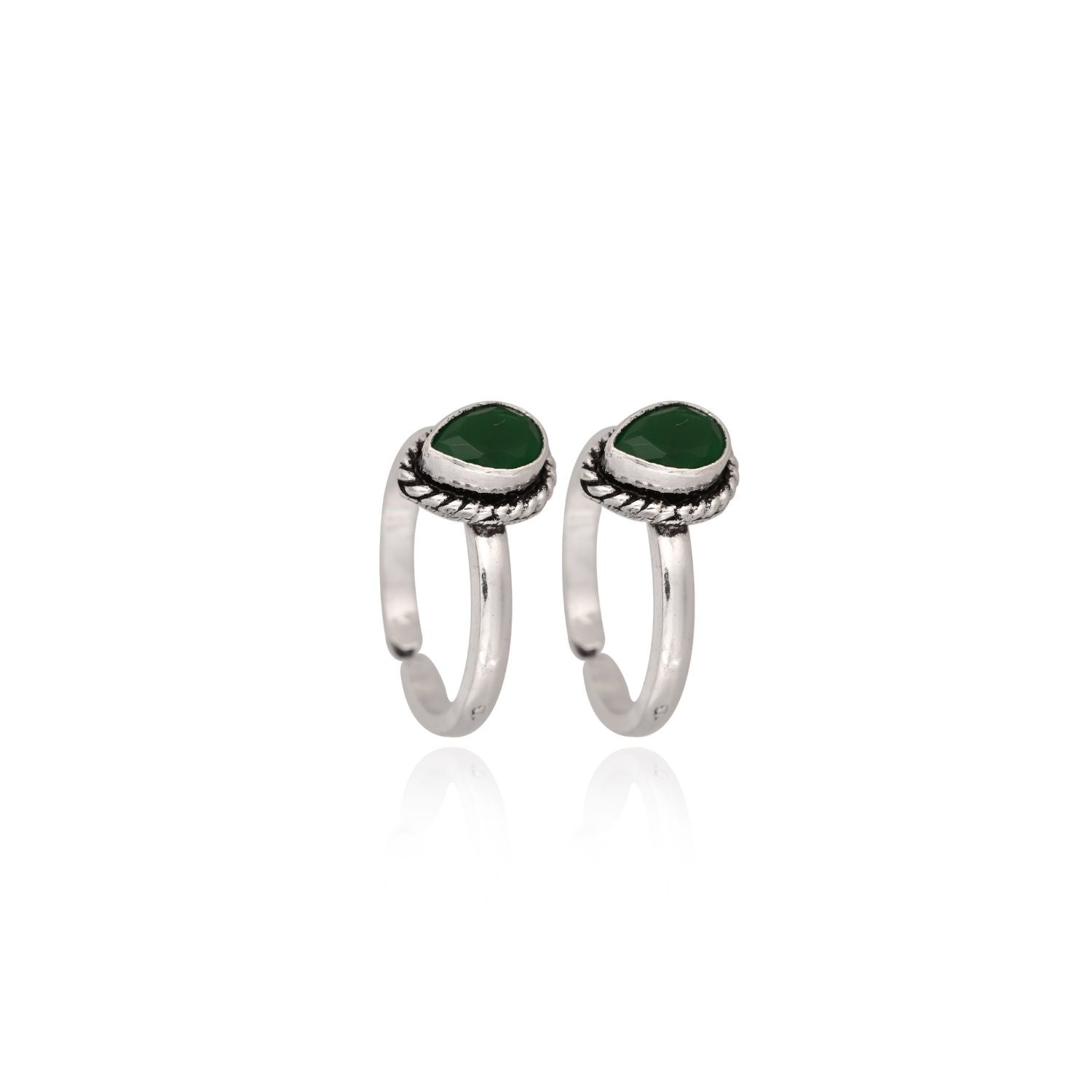 Green-stone tribal toe ring