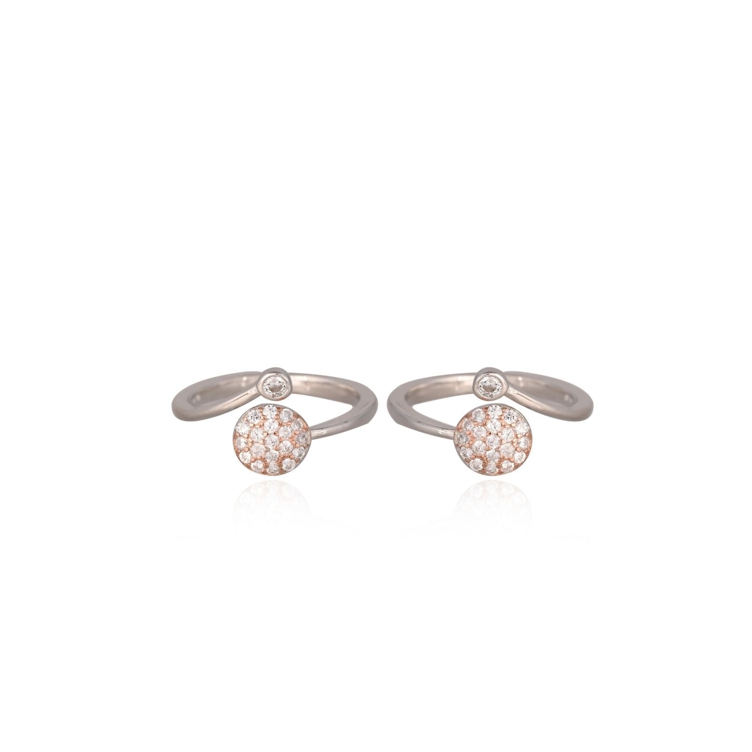 Dual-stone open toe ring