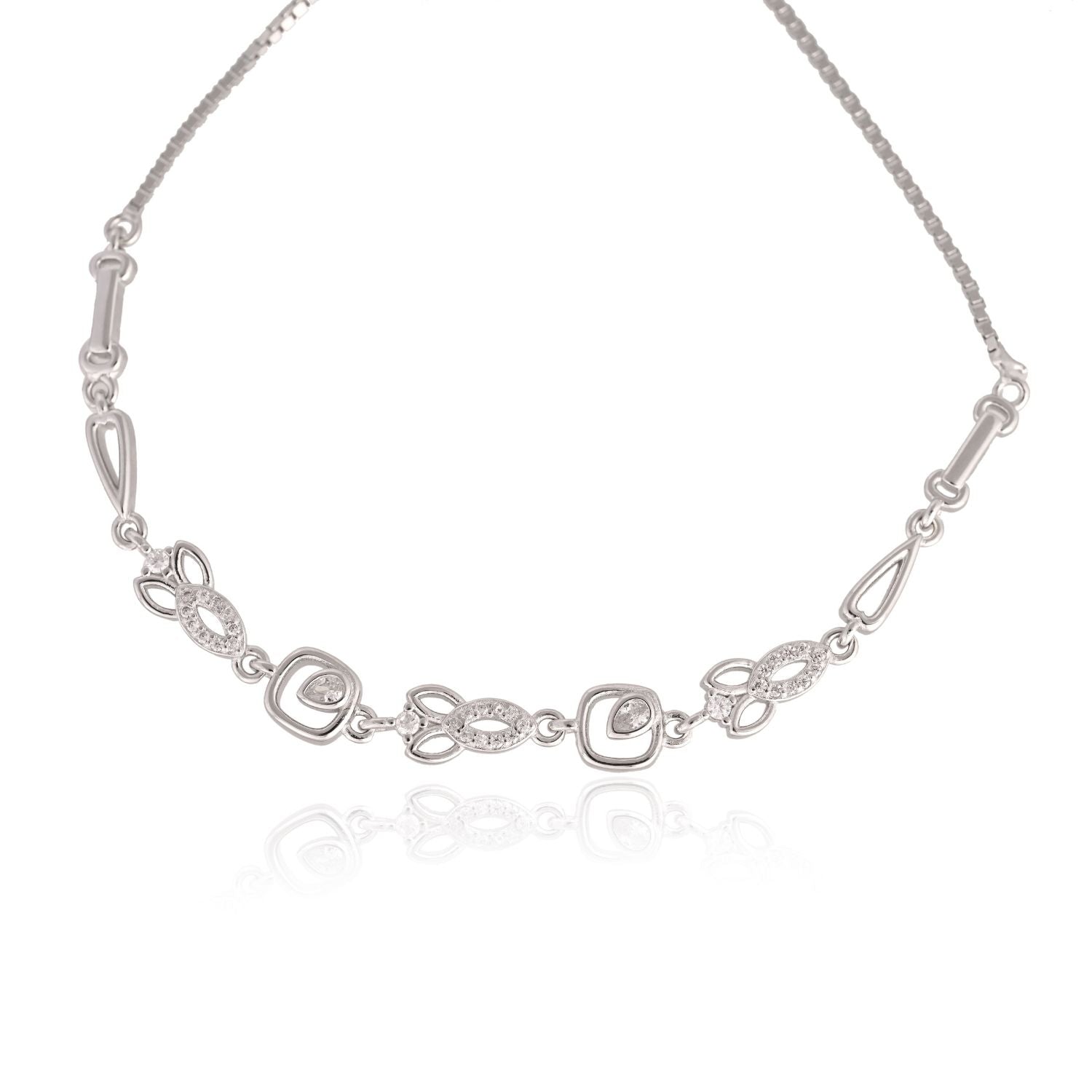 Silver Cascade Link Bracelet