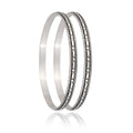 Oxidised Floral-Etched Bangles