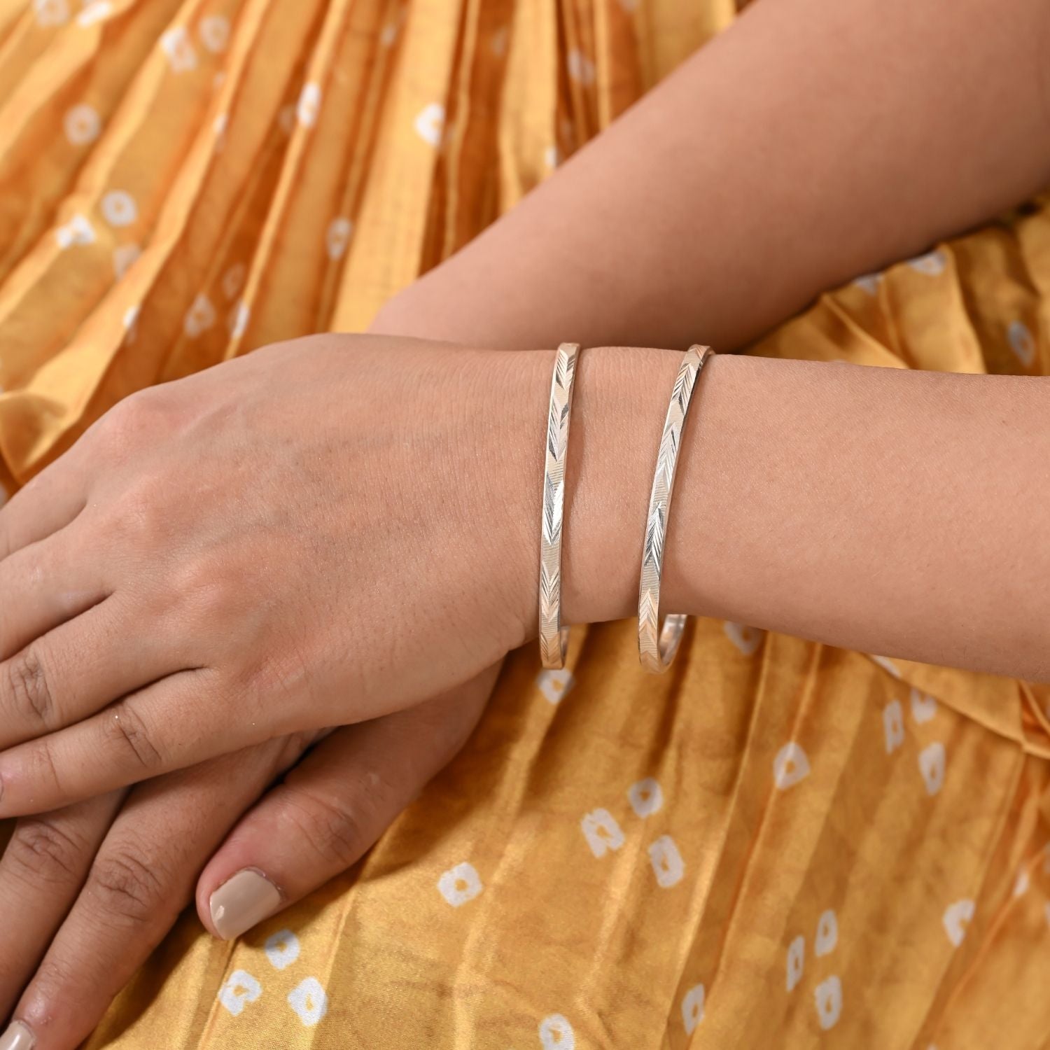 Twist-Edge Silver Bangle