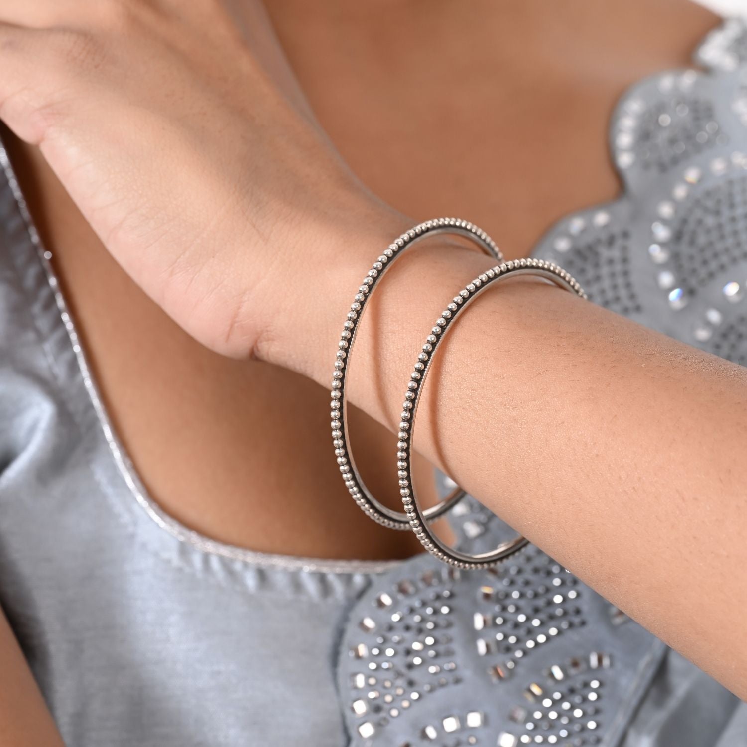 Frostline Etched Bangle