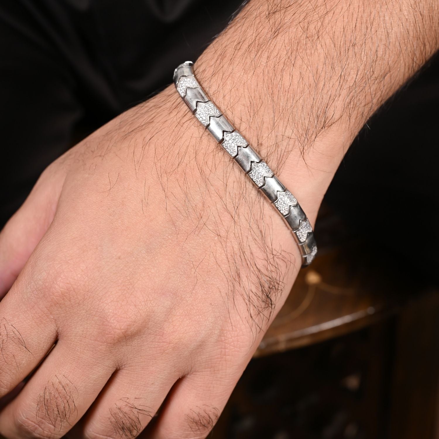 Chrome Grid Flex Bracelet