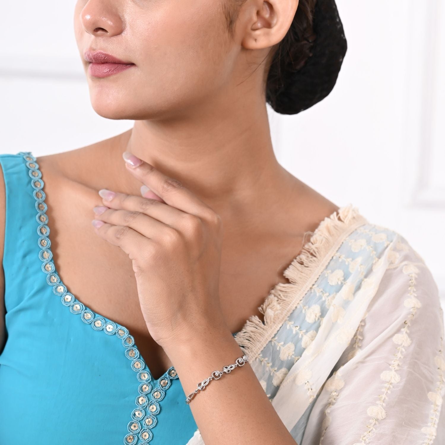 Silver Cascade Link Bracelet