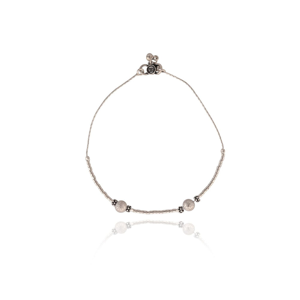 Traditional silver ball anklets
