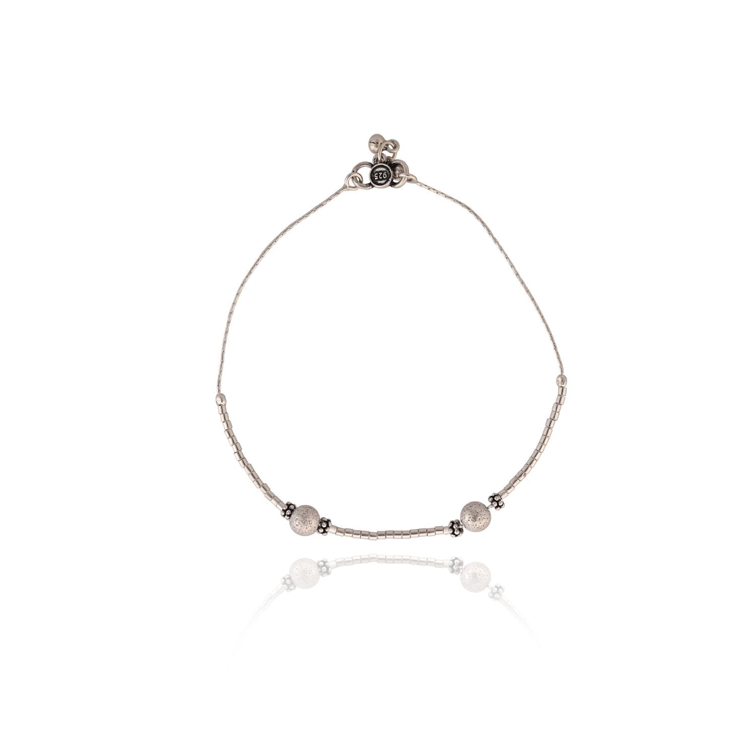 Traditional silver ball anklets