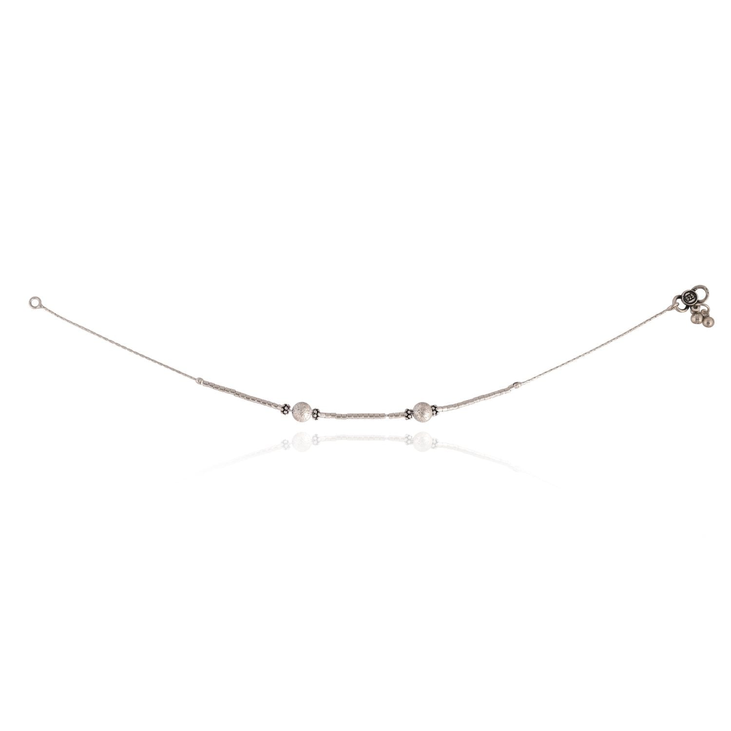 Traditional silver ball anklets