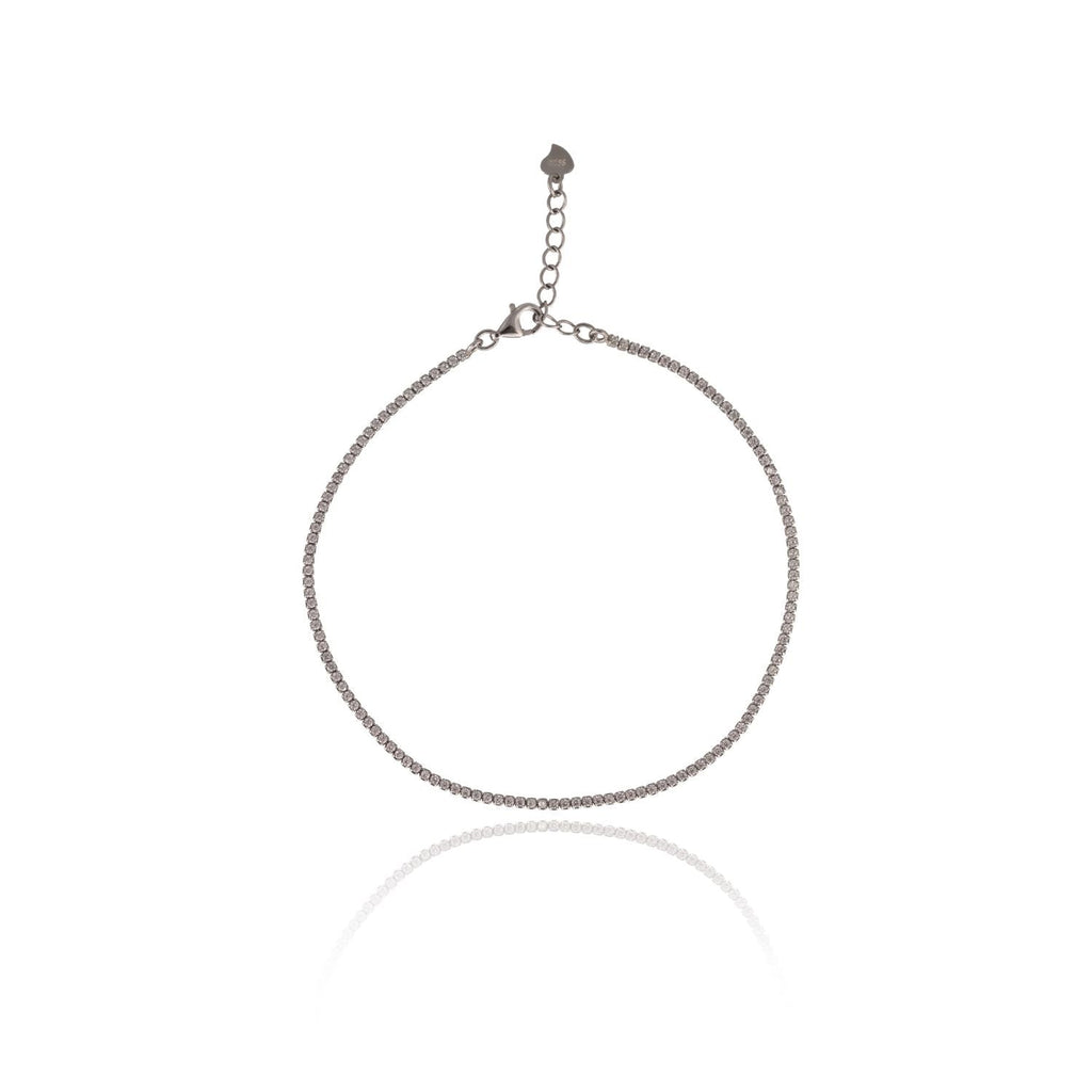 Crystal-lined minimalist anklets