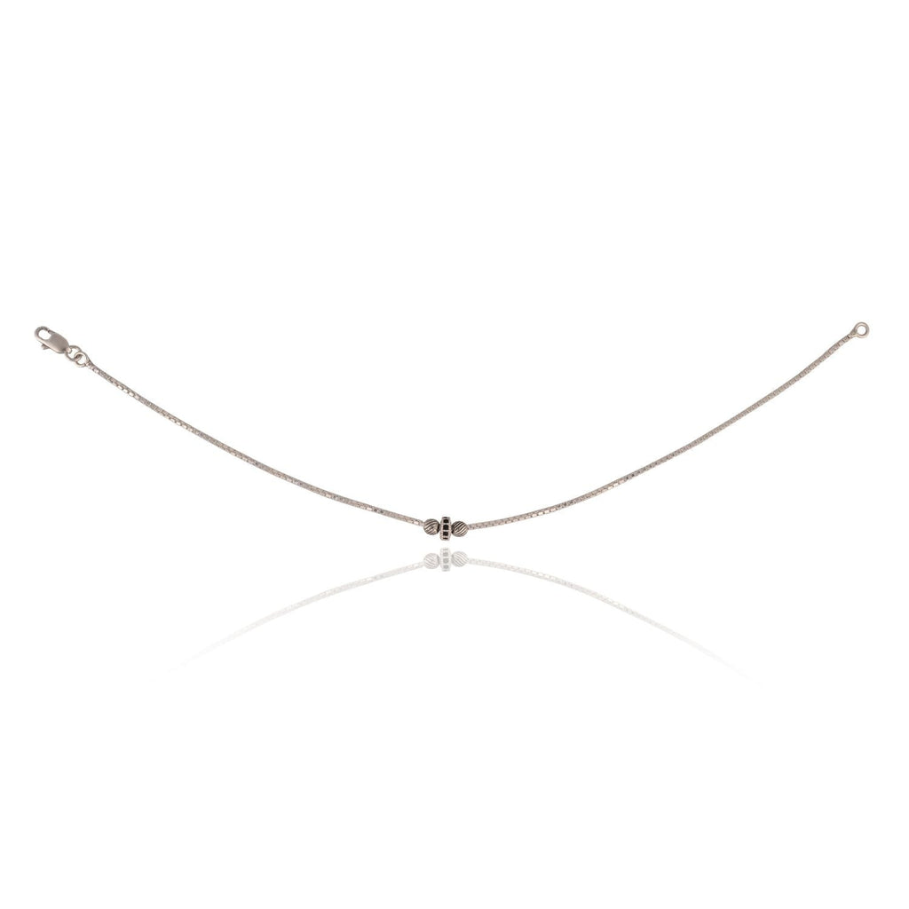 Traditional silver beaded anklets