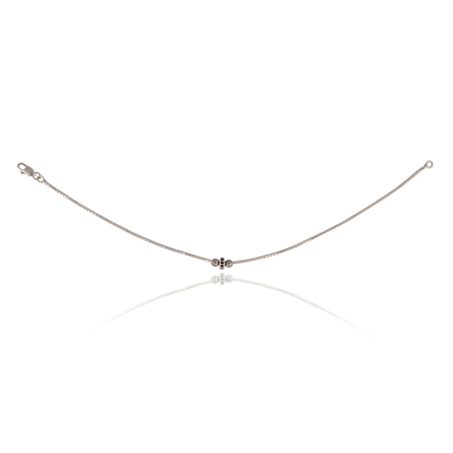 Traditional silver beaded anklets