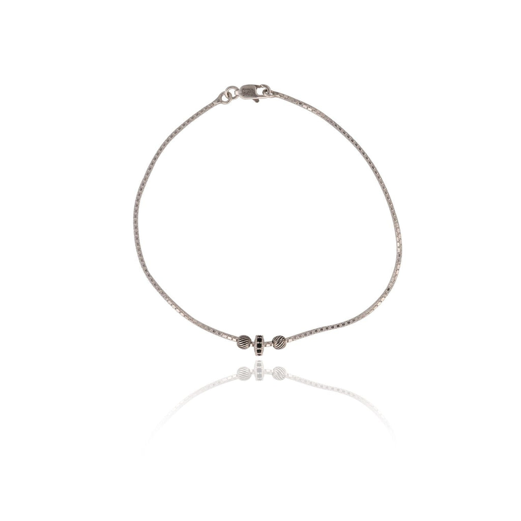 Traditional silver beaded anklets