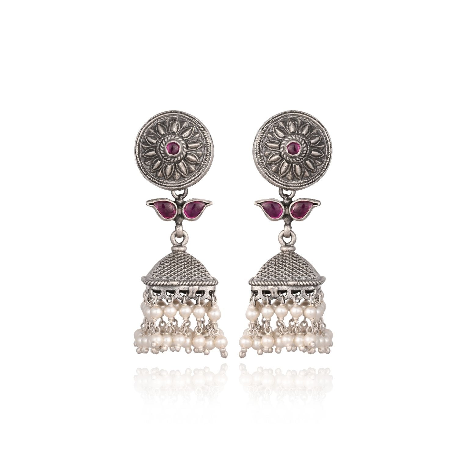 Antique Floral Dome Jhumkas