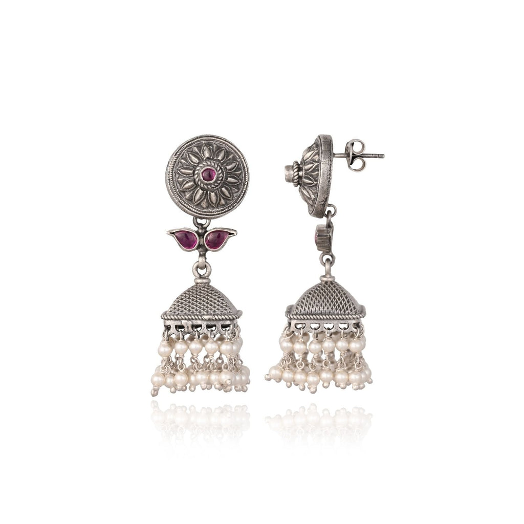 Antique Floral Dome Jhumkas