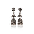 Silver Rose Jhumka Drop Earring