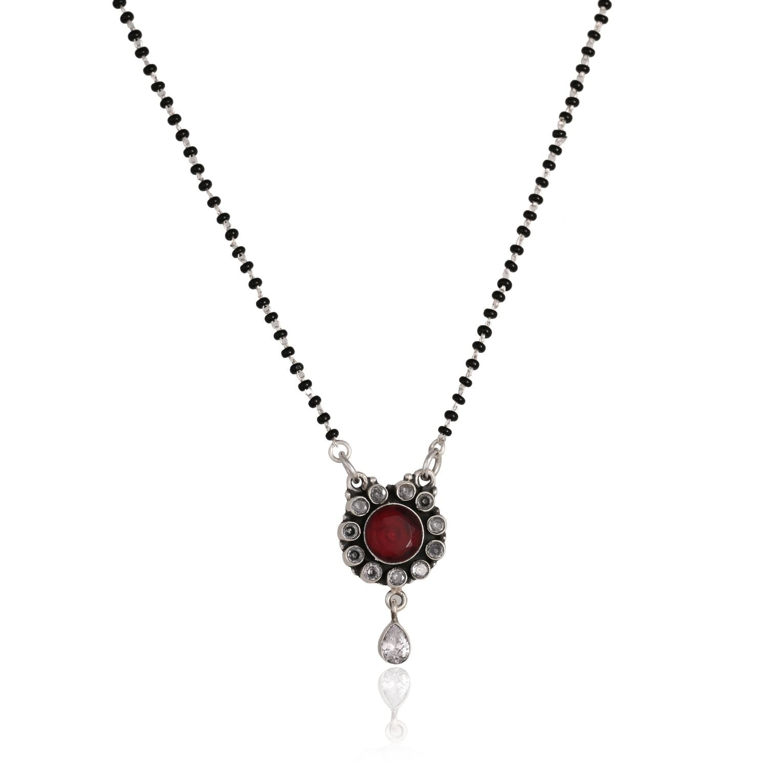 Vintage Ruby Mandala Mangalsutra Pendant