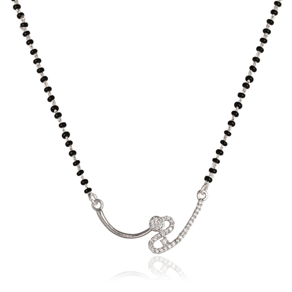Contemporary curved Mangalsutra pendant