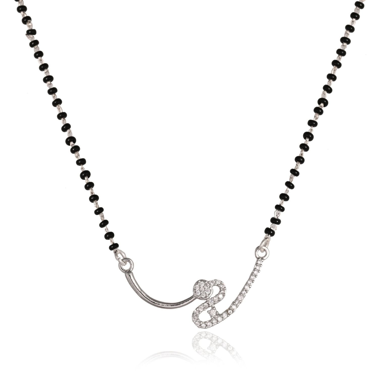 Contemporary curved Mangalsutra pendant