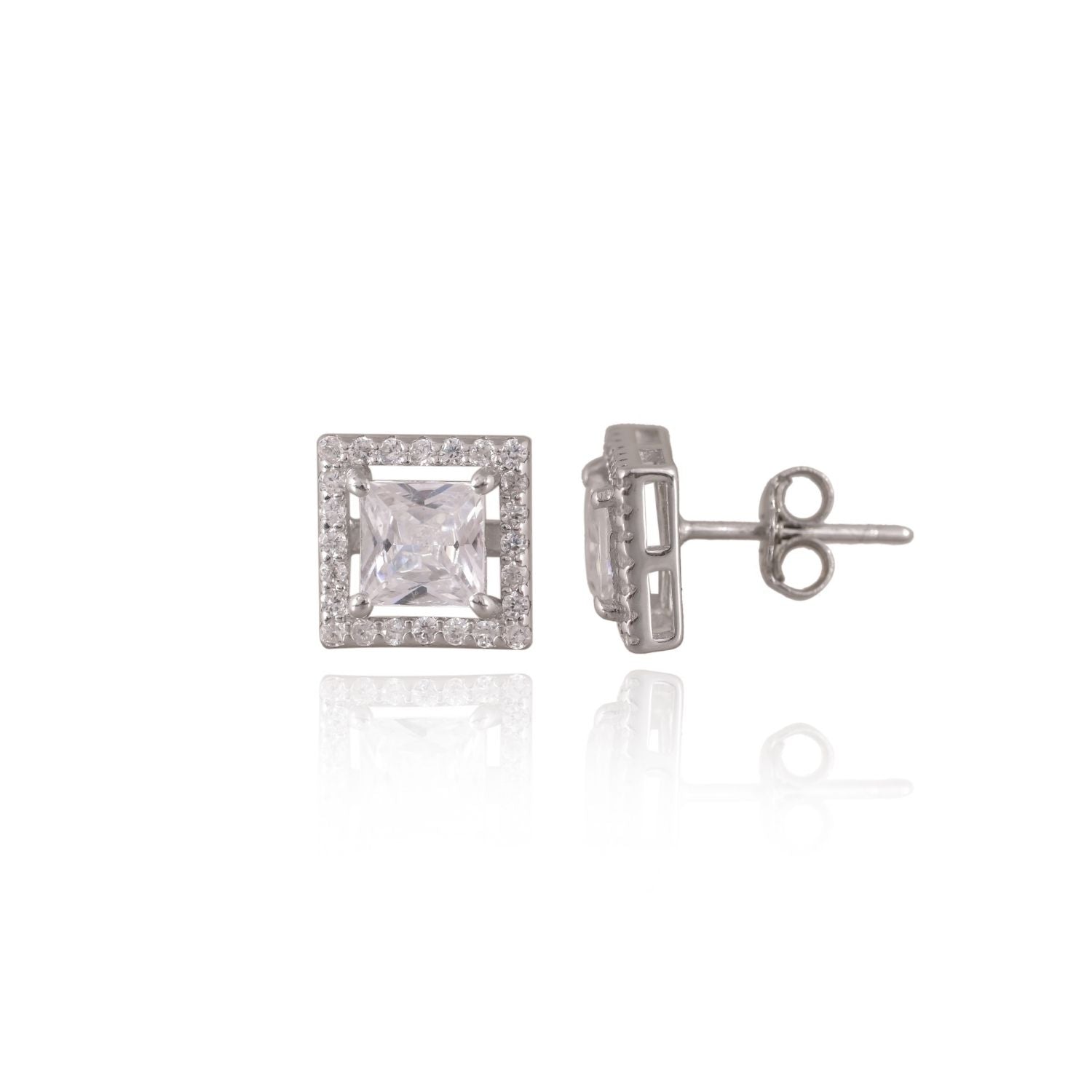 Square-stone Mangalsutra pendant set with matching earrings