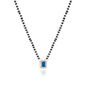 Black-bead Mangalsutra pendant set with matching earrings
