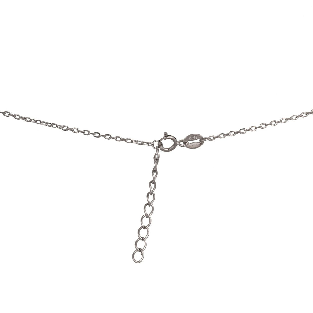 Curved-bar pendant necklace with an angel-wing charm