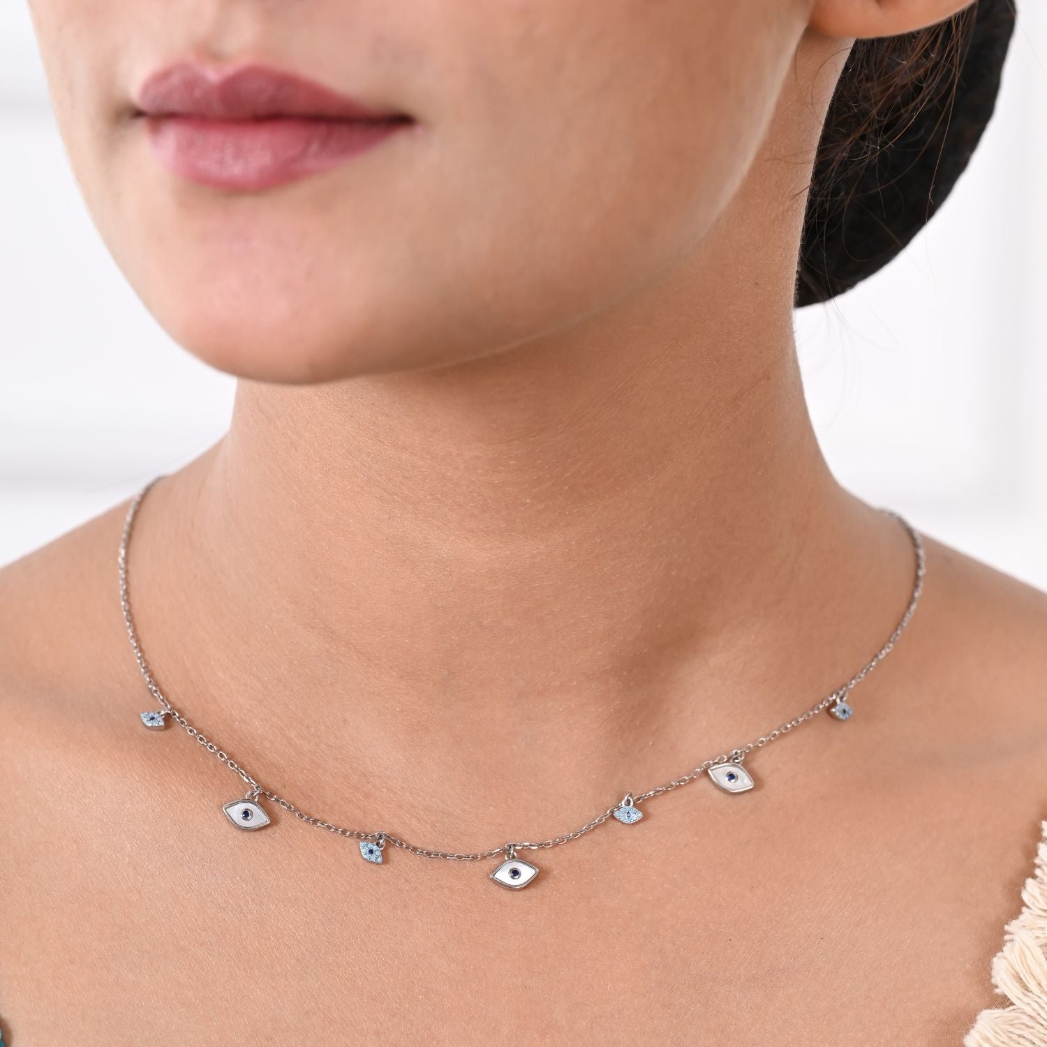 Evil-eye charm necklace