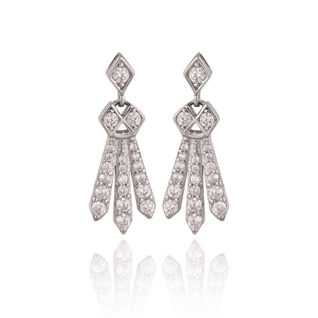 Crystal fringe necklace set