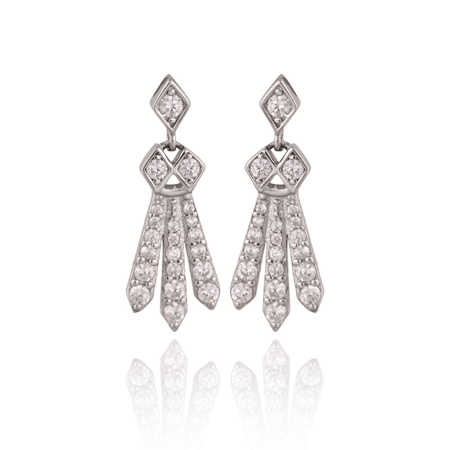 Crystal fringe necklace set