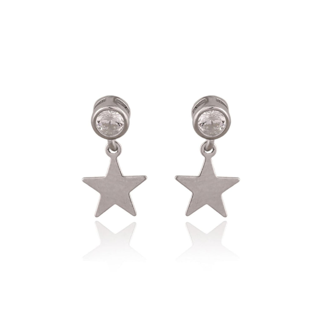 Star-and-crystal charm necklace and earring set