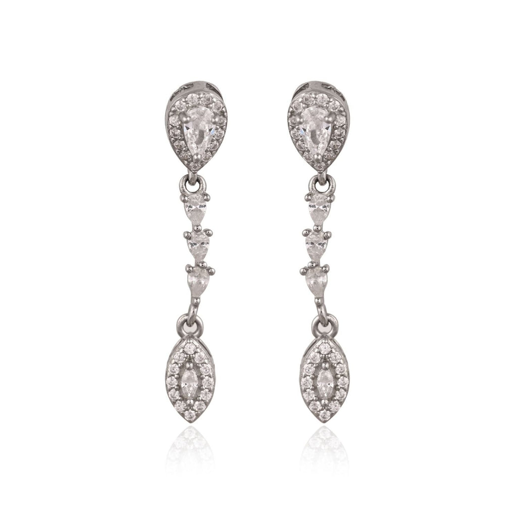 Teardrop crystal Y-necklace and matching drop-earring set