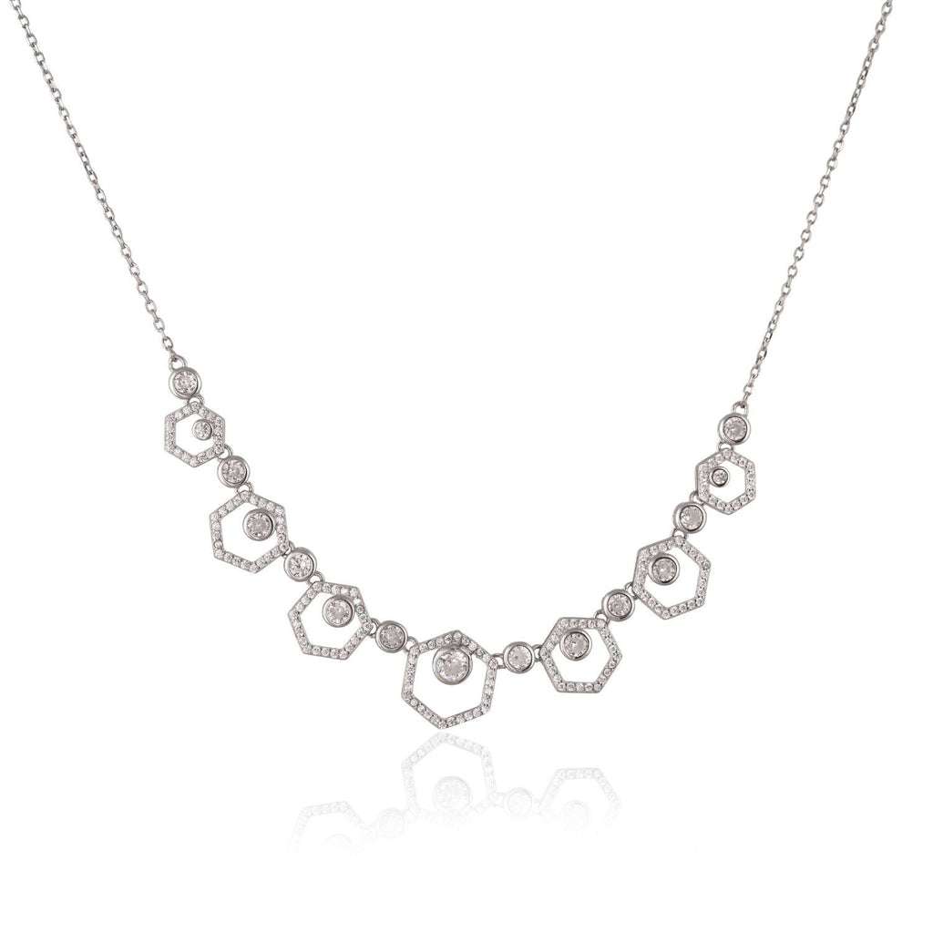 Spiral halo crystal necklace and earring set