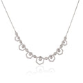 Spiral halo crystal necklace and earring set