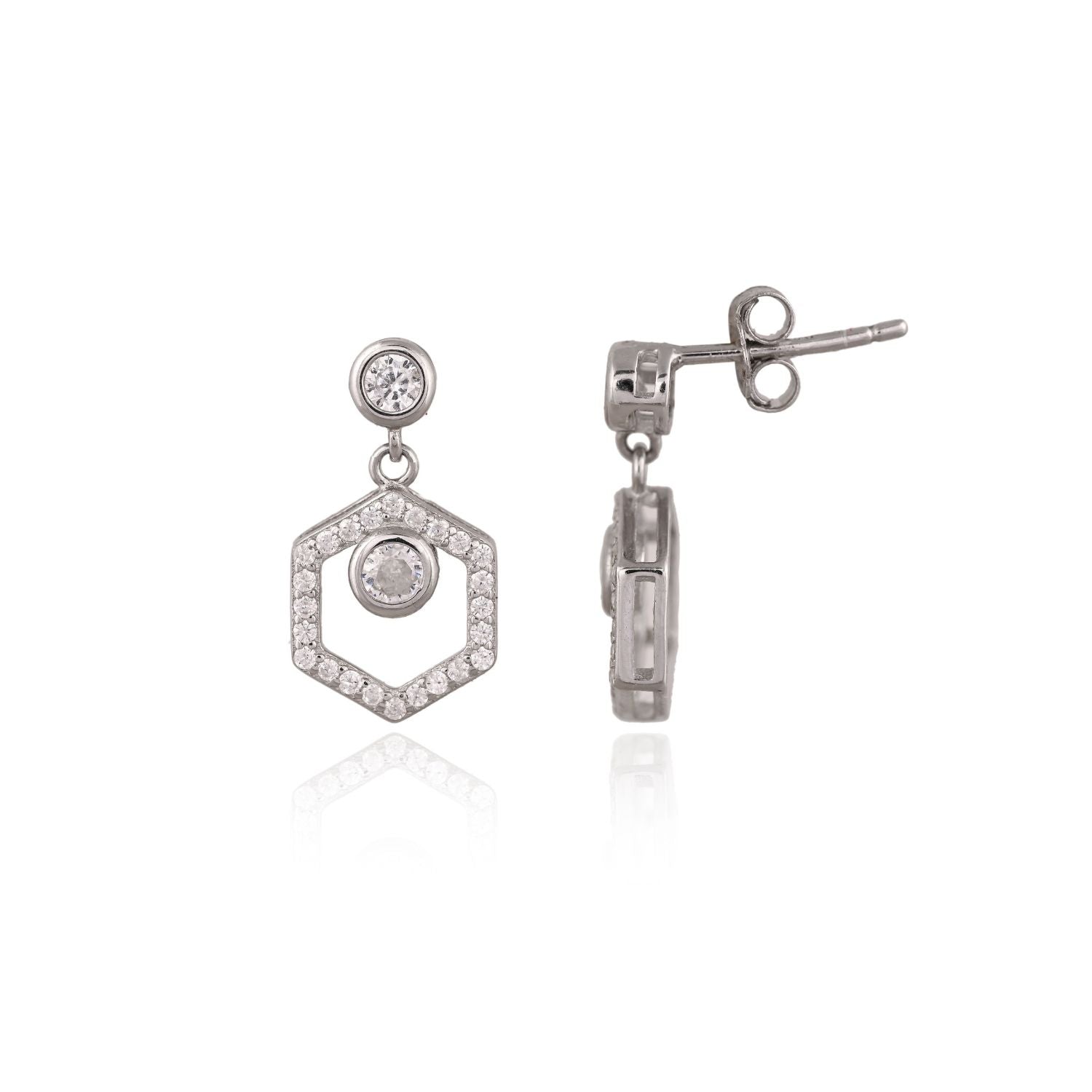 Spiral halo crystal necklace and earring set