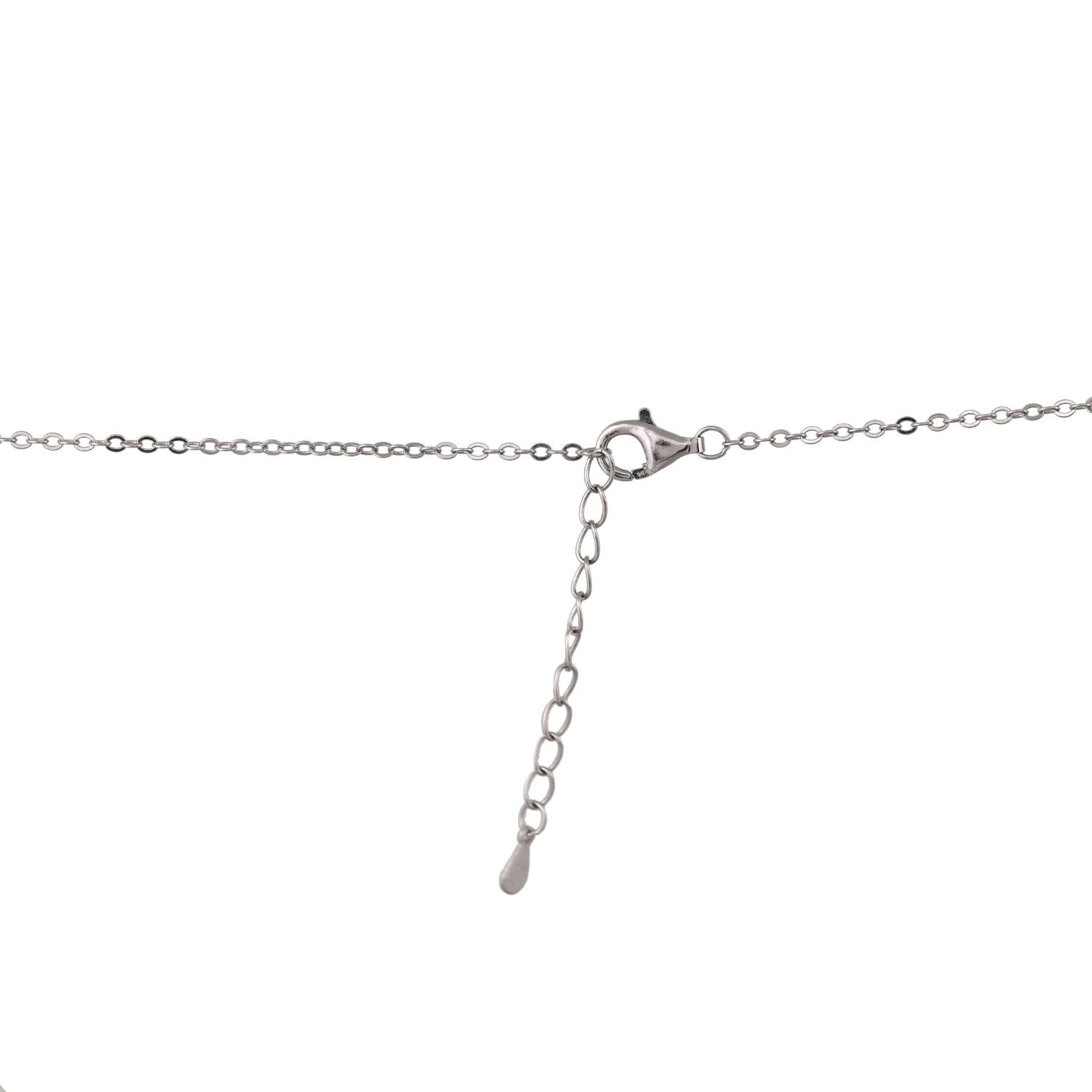 Floral Pearl Drop Silver Necklace and Earring Set