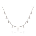 Square-drop crystal necklace and earring set